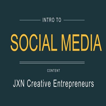 Intro to Social Media Content for Creative Entrepreneurs