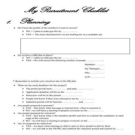 What to prepare before selection- my recruitment checklist