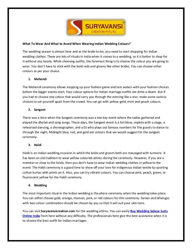 What To Wear And What To Avoid When Wearing Indian Wedding Colours