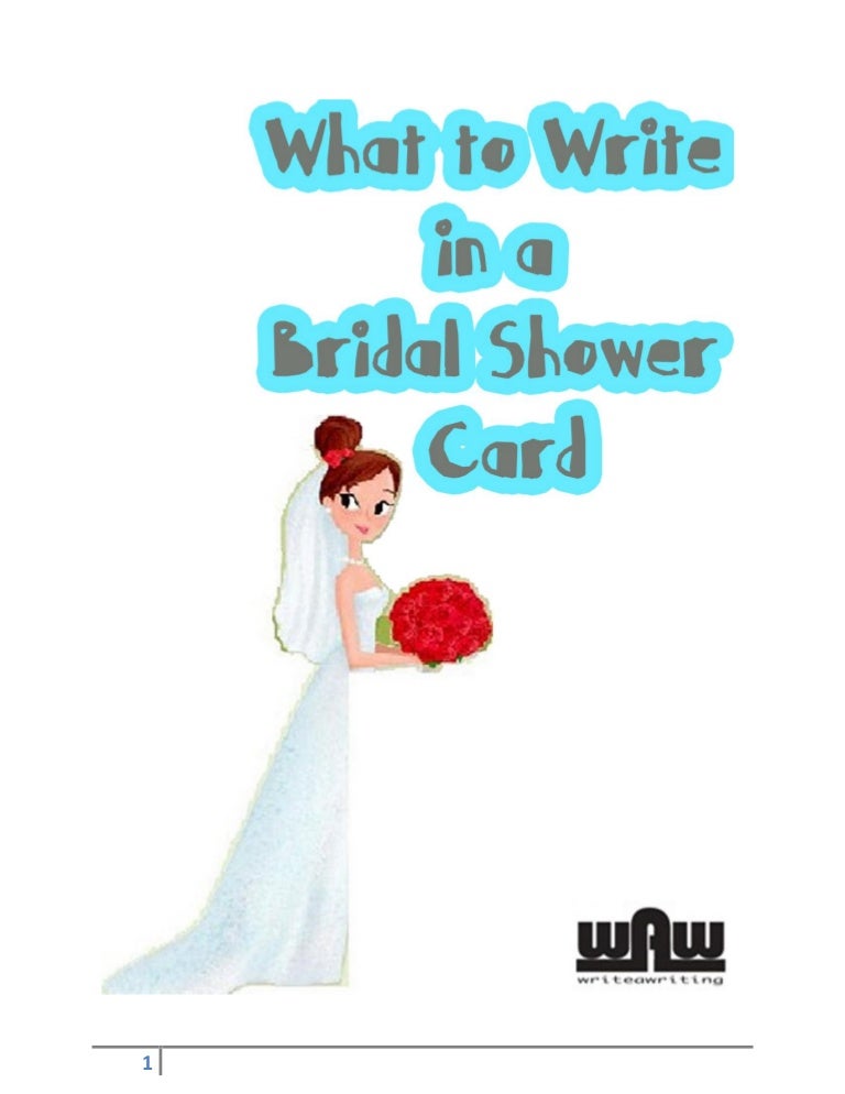 What to write in a bridal shower card