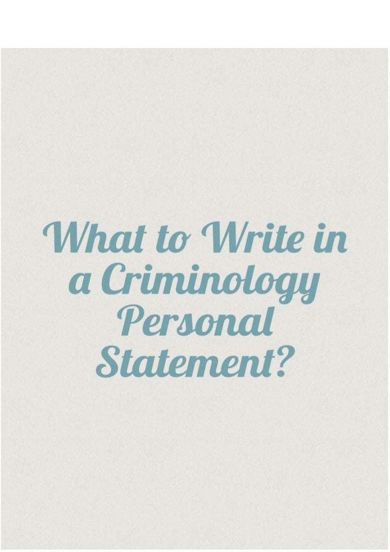 personal statement examples criminology