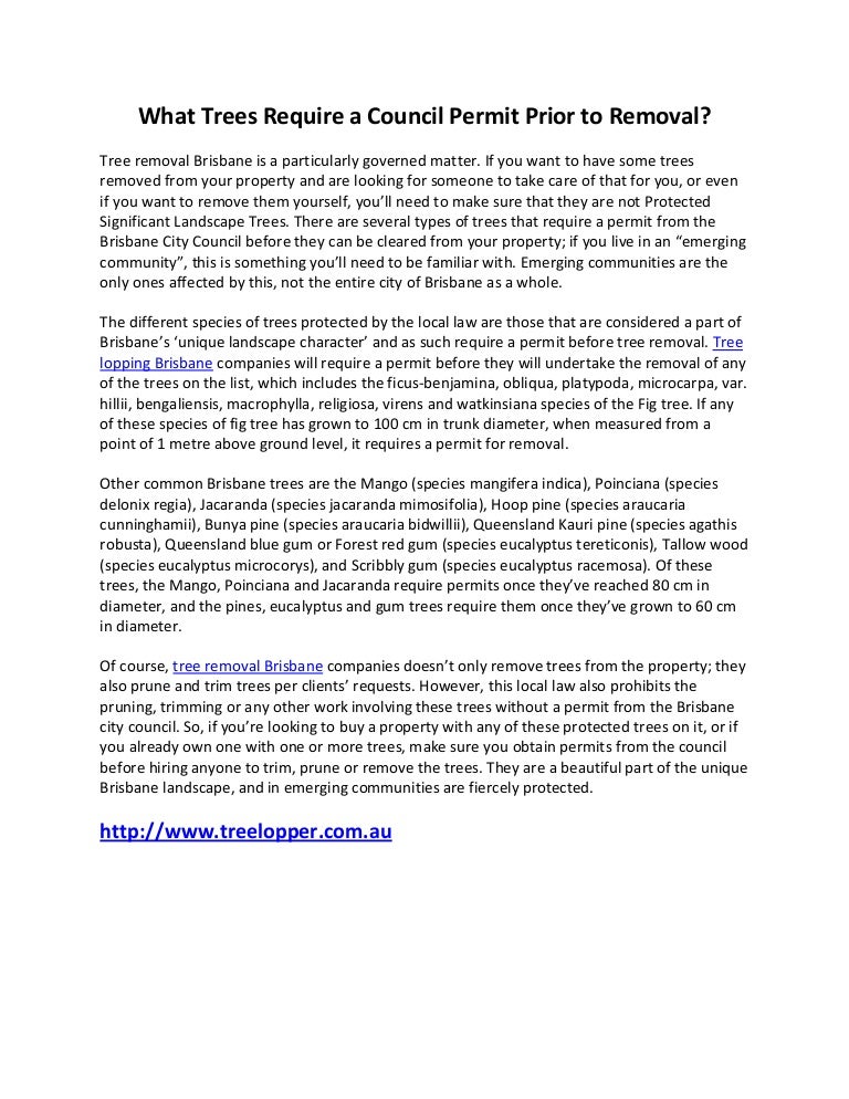 What Trees Require a Council Permit Prior to Removal?