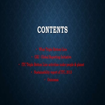 What triple bottom line, ITC