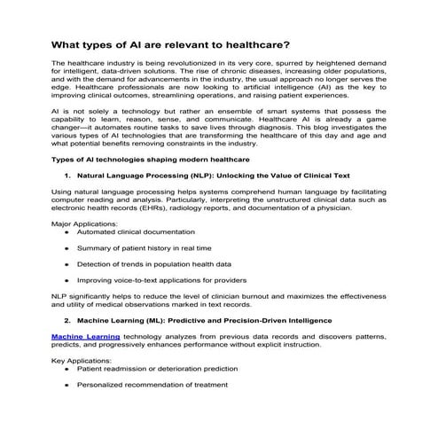 What types of AI are relevant to healthcare.pdf
