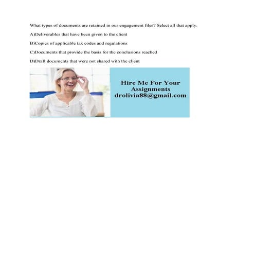 What types of documents are retained in our engagement files- Select a.pdf