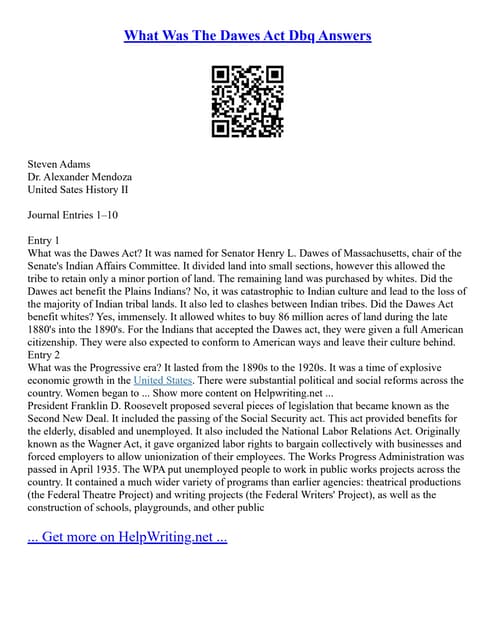 What Was The Dawes Act Dbq Answers PDF What Was The Dawes Act Dbq Answers PDF