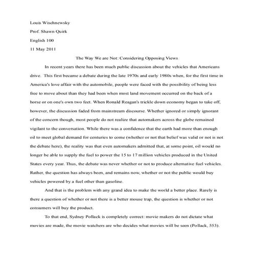 What we are not   considering opposing views final v3