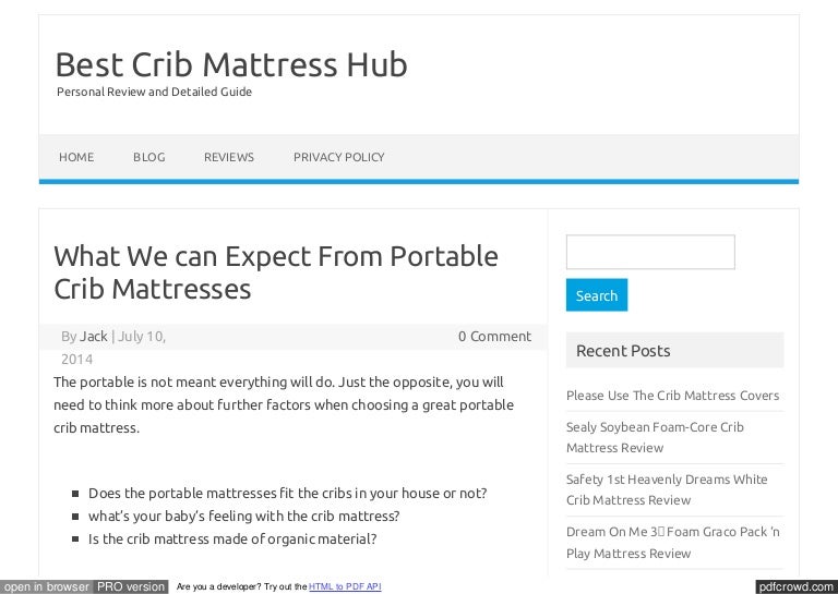 portable crib mattresses
