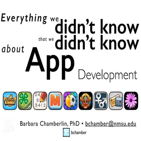 What we Didn't Know About Creating Apps