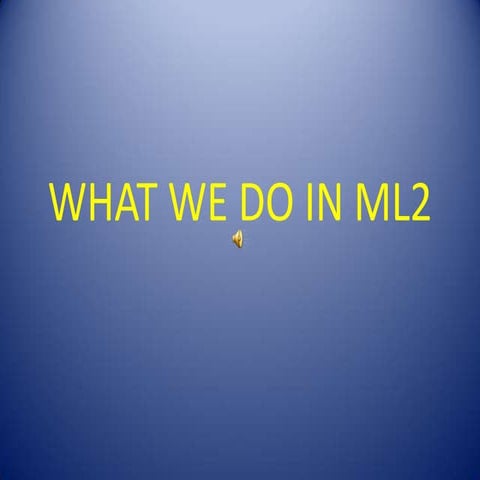 What we do in ml2 p.p