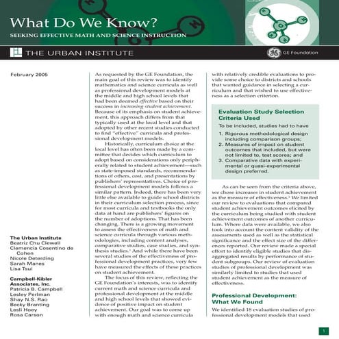 What We Know | PDF