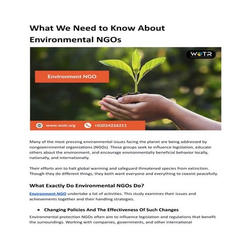 What We Need to Know About Environmental NGOs