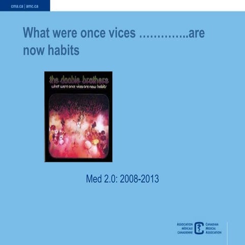 What were once vices are now habits: Med 2.0 2008-2013
