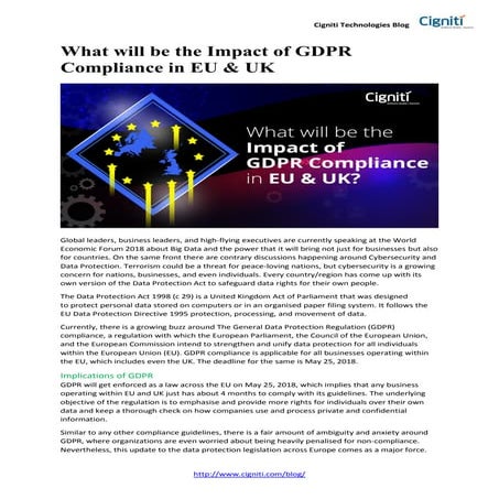 What will be the Impact of GDPR Compliance in EU & UK?