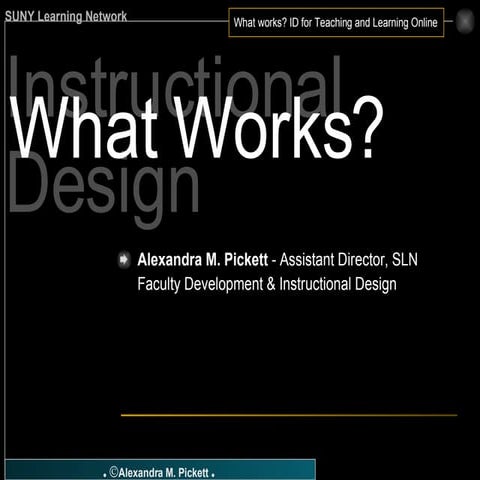 What works? Effective online practices.