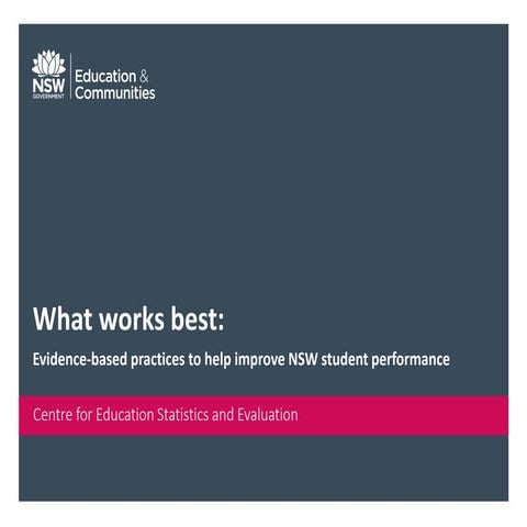 What works best: Evidence-based practices to help improve NSW student ...
