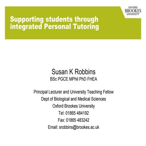 What Works Personal Tutoring