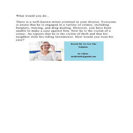 What Would You Do There Is A Well known Minor Criminal In Your docx