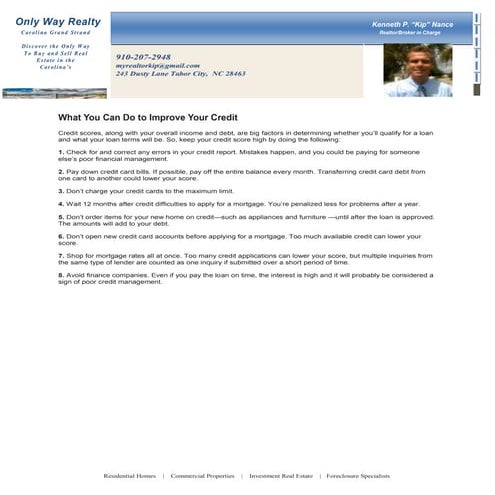 What you can do to improve your credit