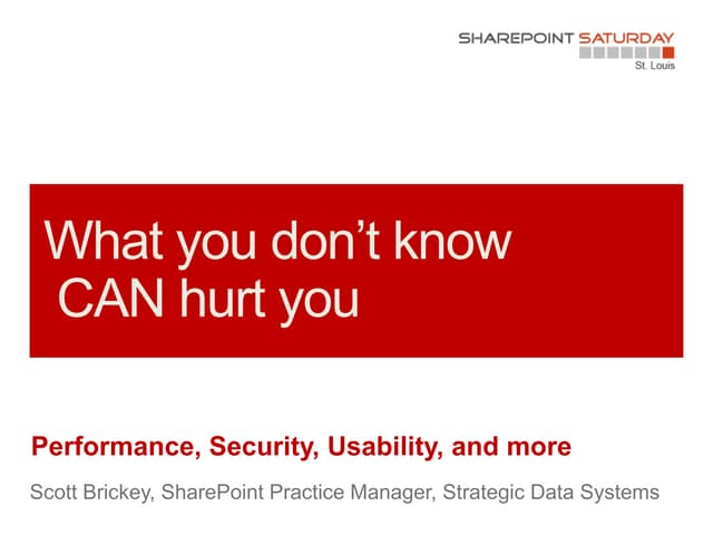 What you don’t know CAN hurt you
