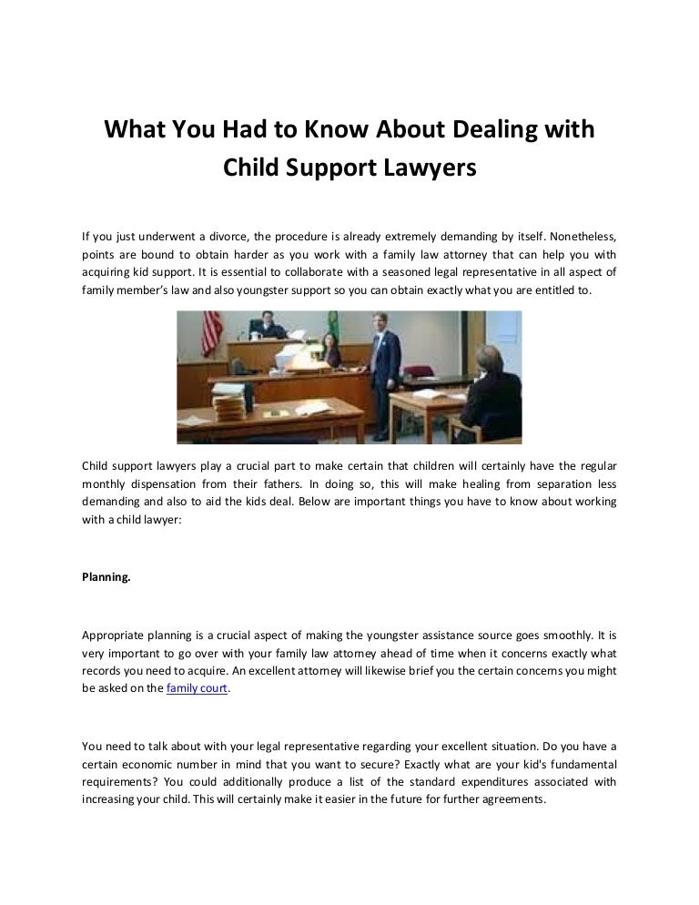 What you had to know about dealing with child support lawyers