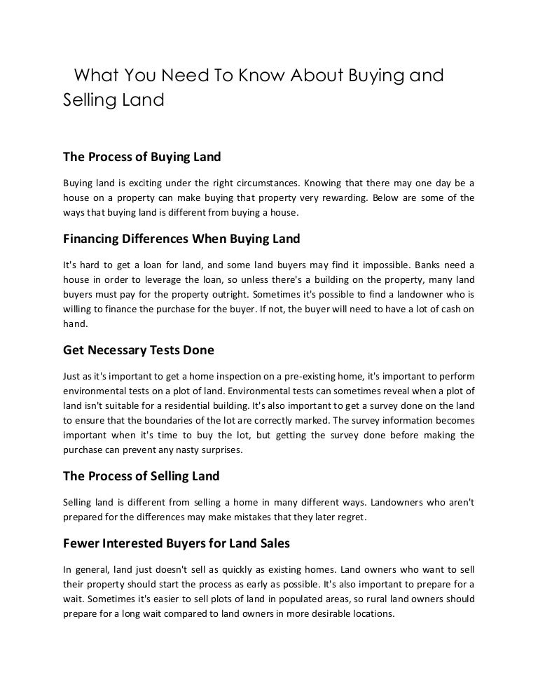 i want to sell land