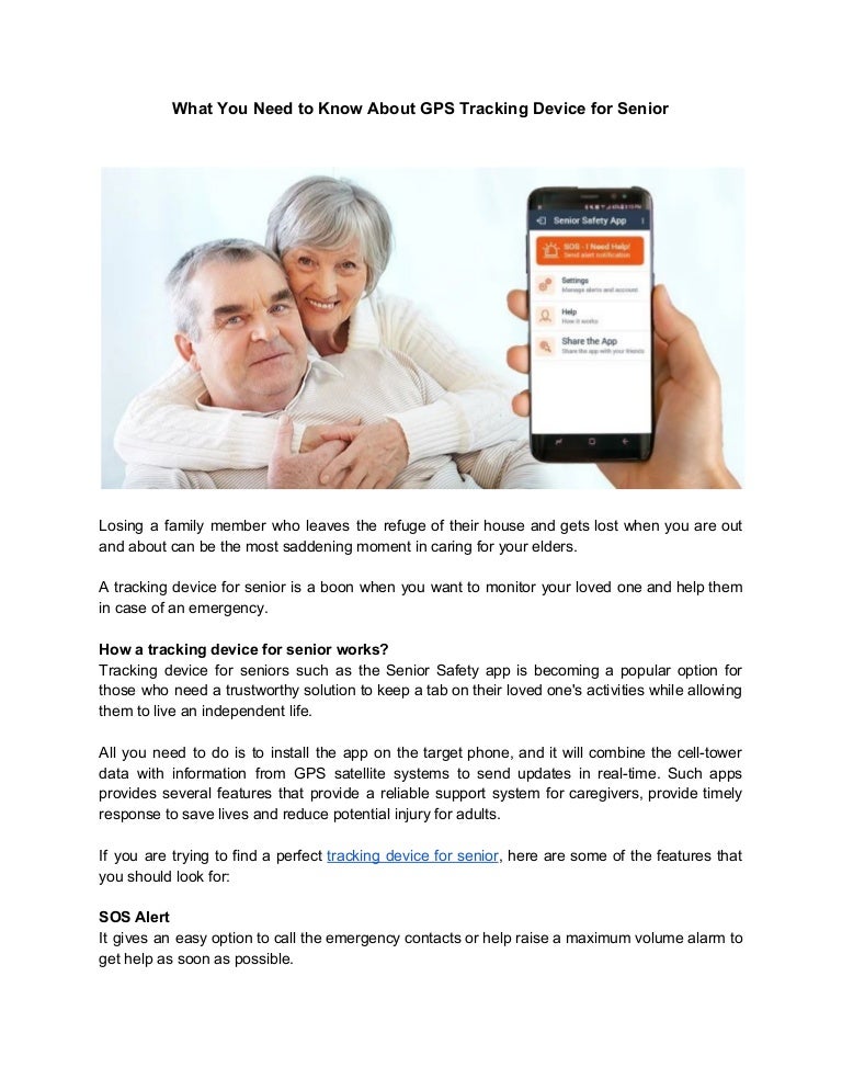 tracking device for senior citizens