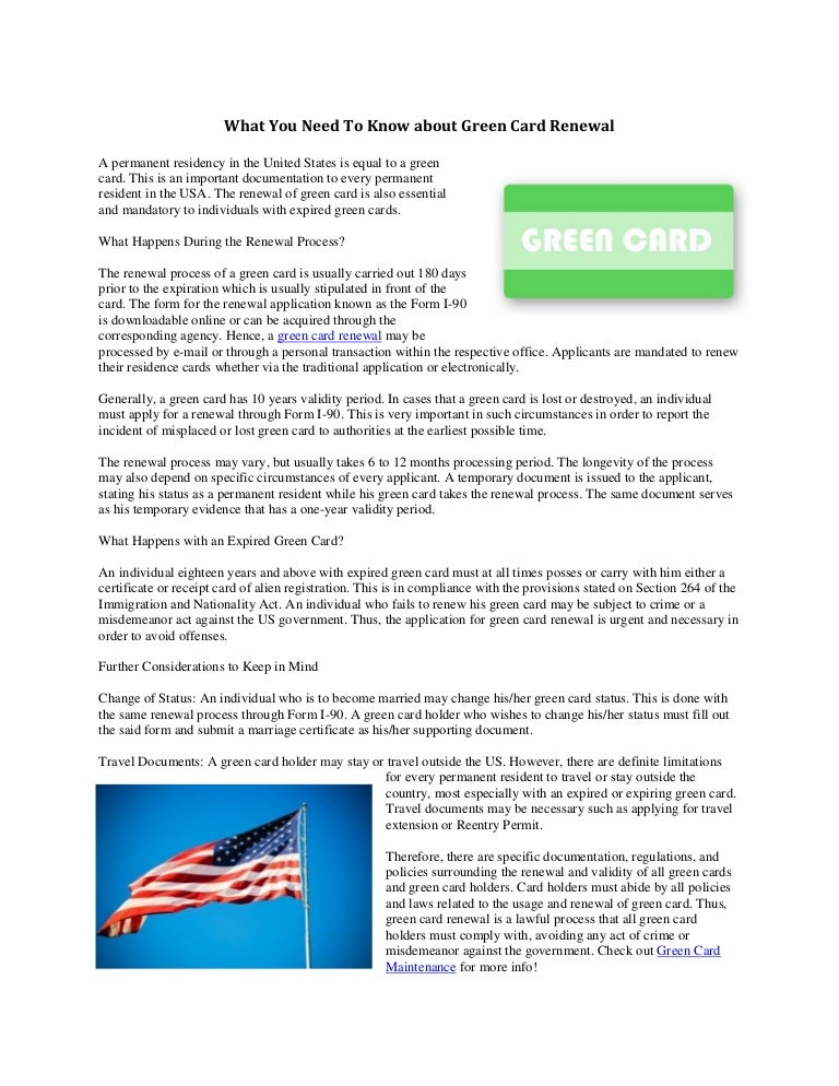 What You Need To Know About Green Card Renewal