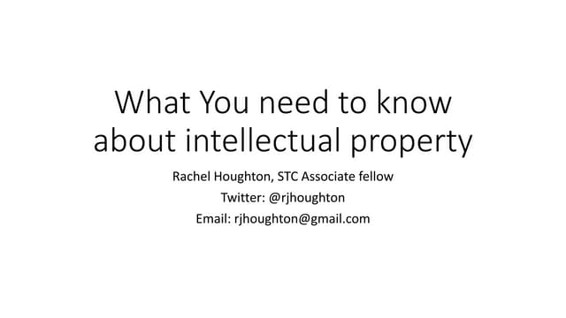 What You Need to Know About IP (STC Summit June 2015 Presentation)