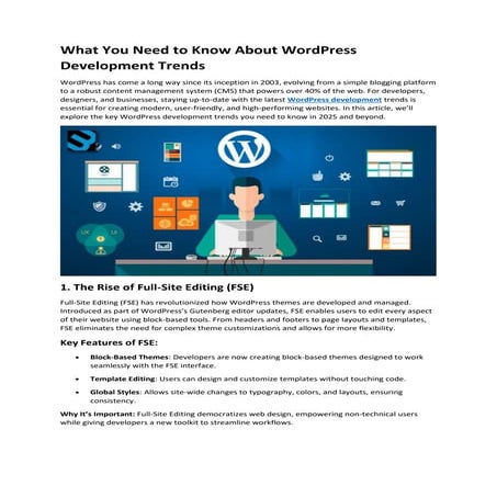 What You Need to Know About WordPress Development Trends