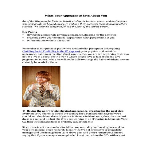 What Your Appearance Says About You