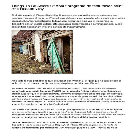 Things To Be Aware Of About programa de facturacion saint And Reason Why