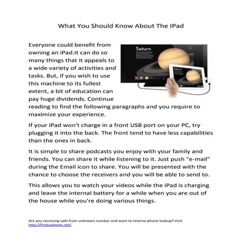 What you should know about the i pad