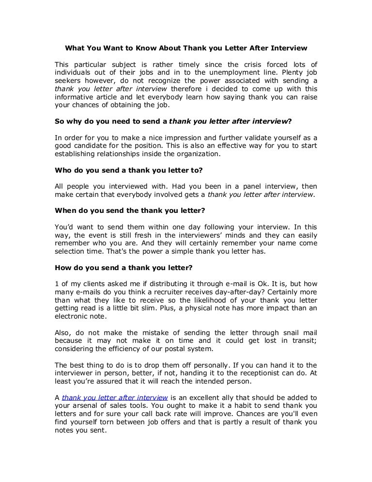 thank you letter after resumes