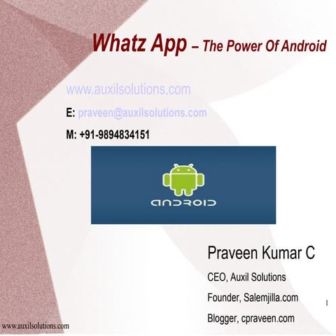 Whatz App - The Power of Android