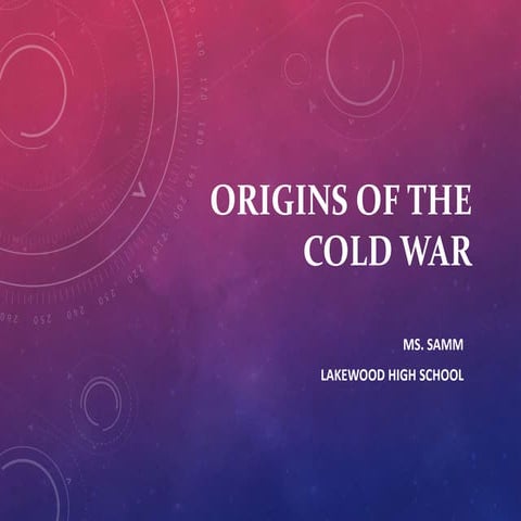 Unit 15: The Cold War - Part 1