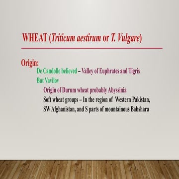 Wheat Pptx Agronomy Subject Agriculture Pptx