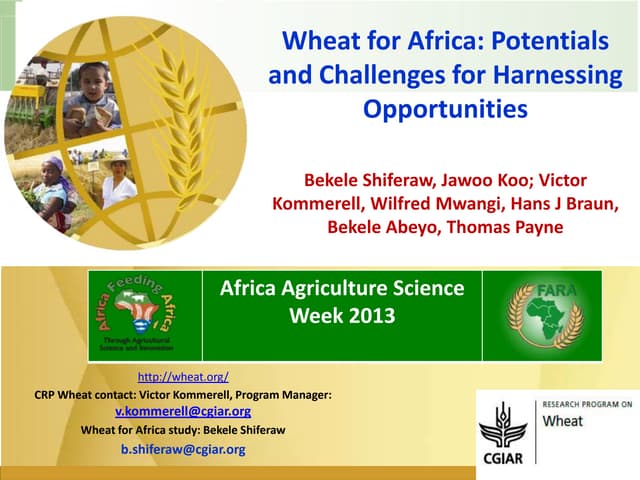 Wheat for Africa: Potentials and Challenges for Harnessing Opportunities
