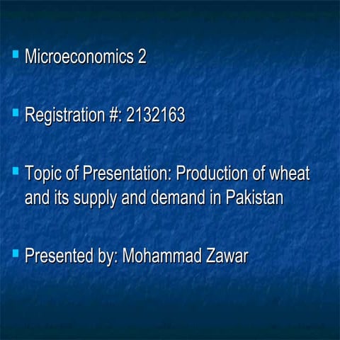 Wheat production in pakistan presentation