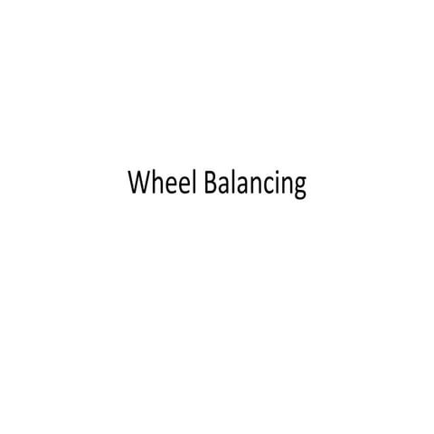 Wheel balancing for cars