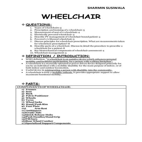 Wheelchair Prescription
