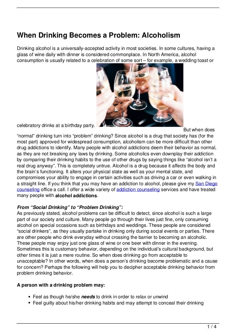 When Drinking a Problem Alcoholism