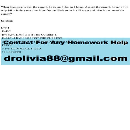 When Elvis swims with the current, he swims 18km in 2 hours. Against.pdf