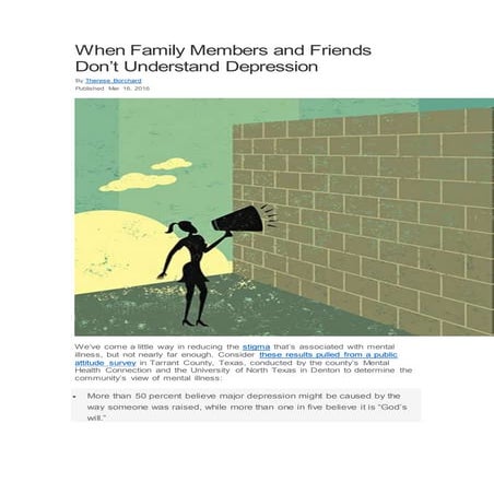 When family members and friends don’t understand depression