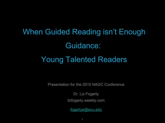 When Guided Reading Isn't Enough Guidance - Challenging Young Talented Readers