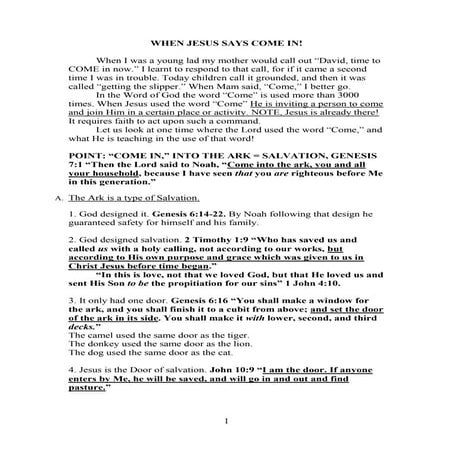 When God Says Come in!