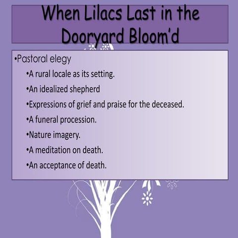 When lilacs last in dooryard