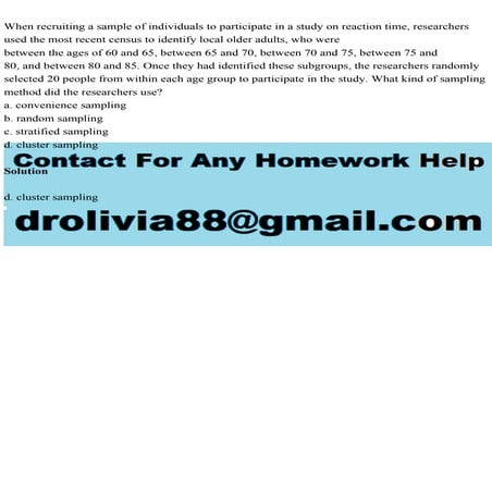 When recruiting a sample of individuals to participate in a study on.pdf