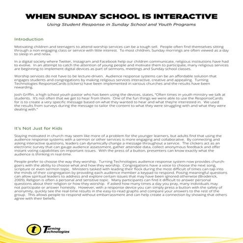 When sunday school is interactive