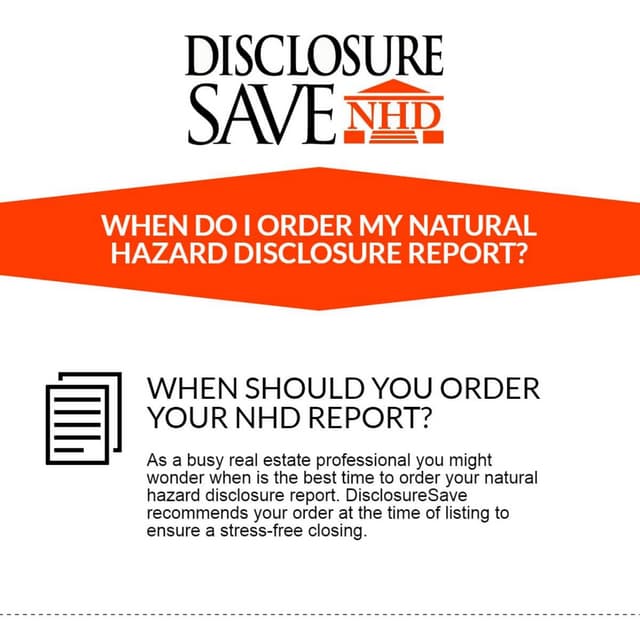 When Do I Order My Natural Hazard Disclosure Report? PDF